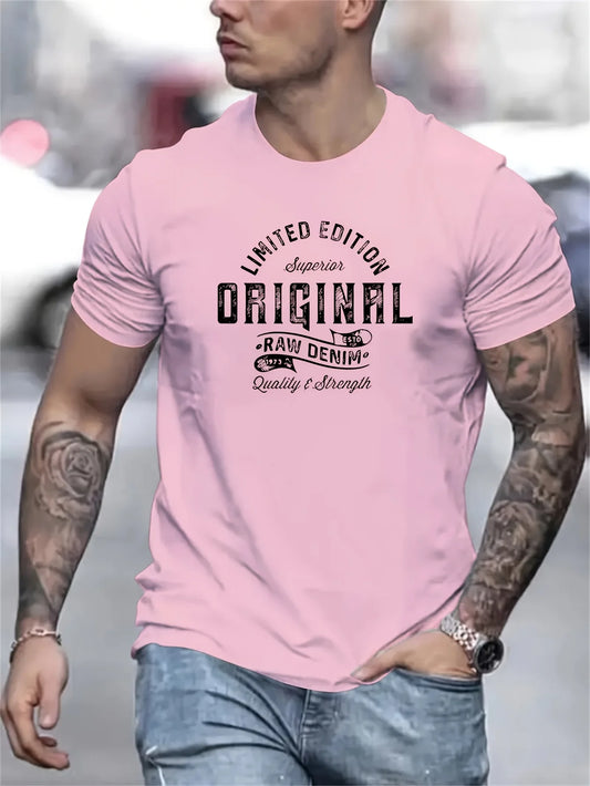 Men's summer 100% pure cotton fashionable casual sports loose edition pattern printed round neck short sleeved T-shirt top