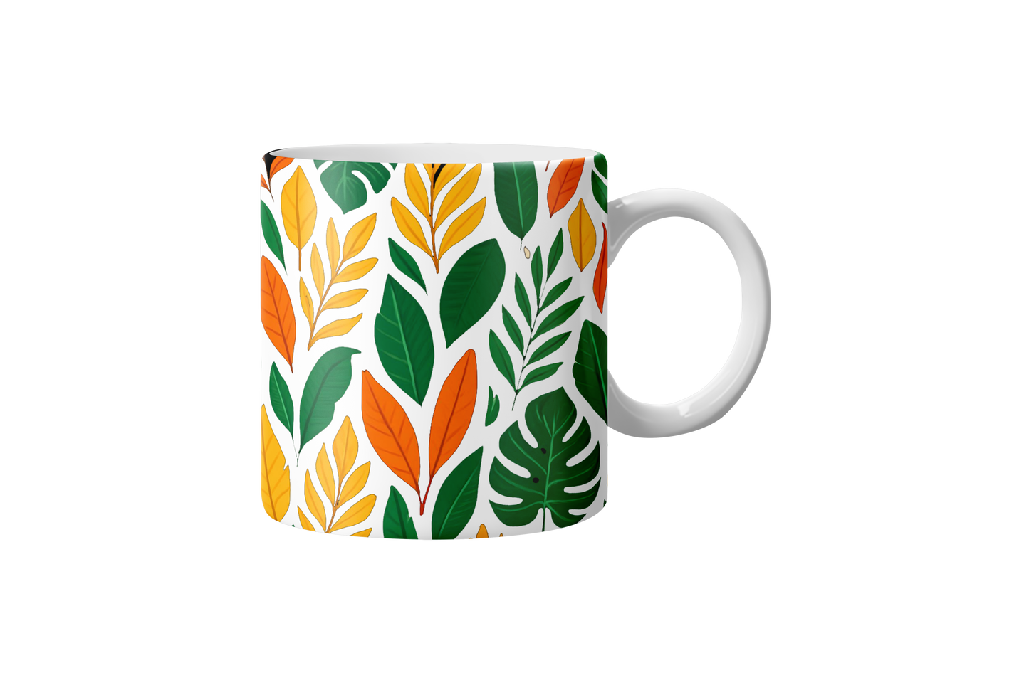 Caneca com padrão de plantas