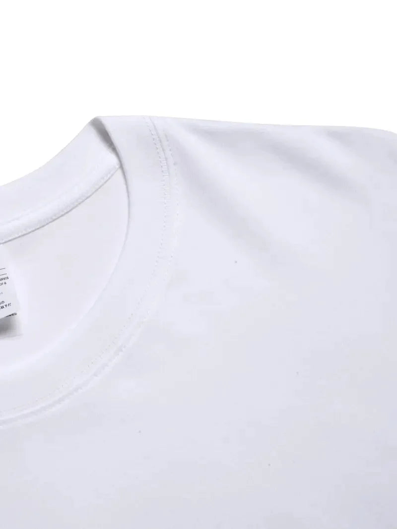 Men's summer 100% pure cotton fashionable casual sports loose edition pattern printed round neck short sleeved T-shirt top