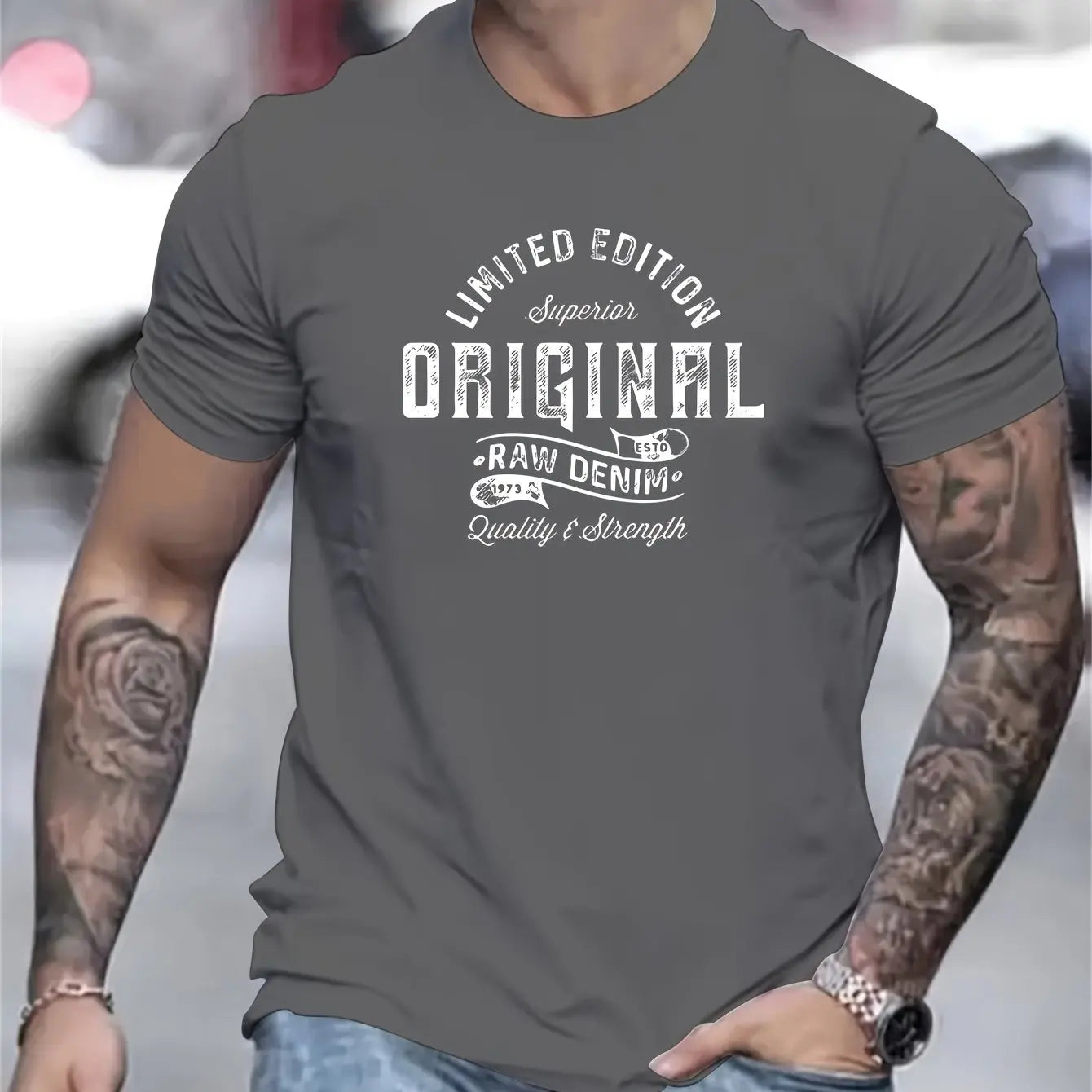 Men's summer 100% pure cotton fashionable casual sports loose edition pattern printed round neck short sleeved T-shirt top