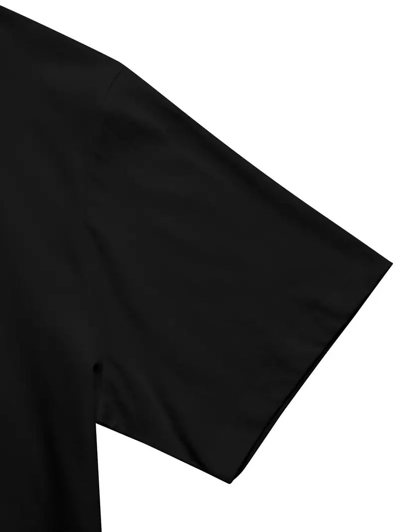 Men's summer 100% pure cotton fashionable casual sports loose edition pattern printed round neck short sleeved T-shirt top