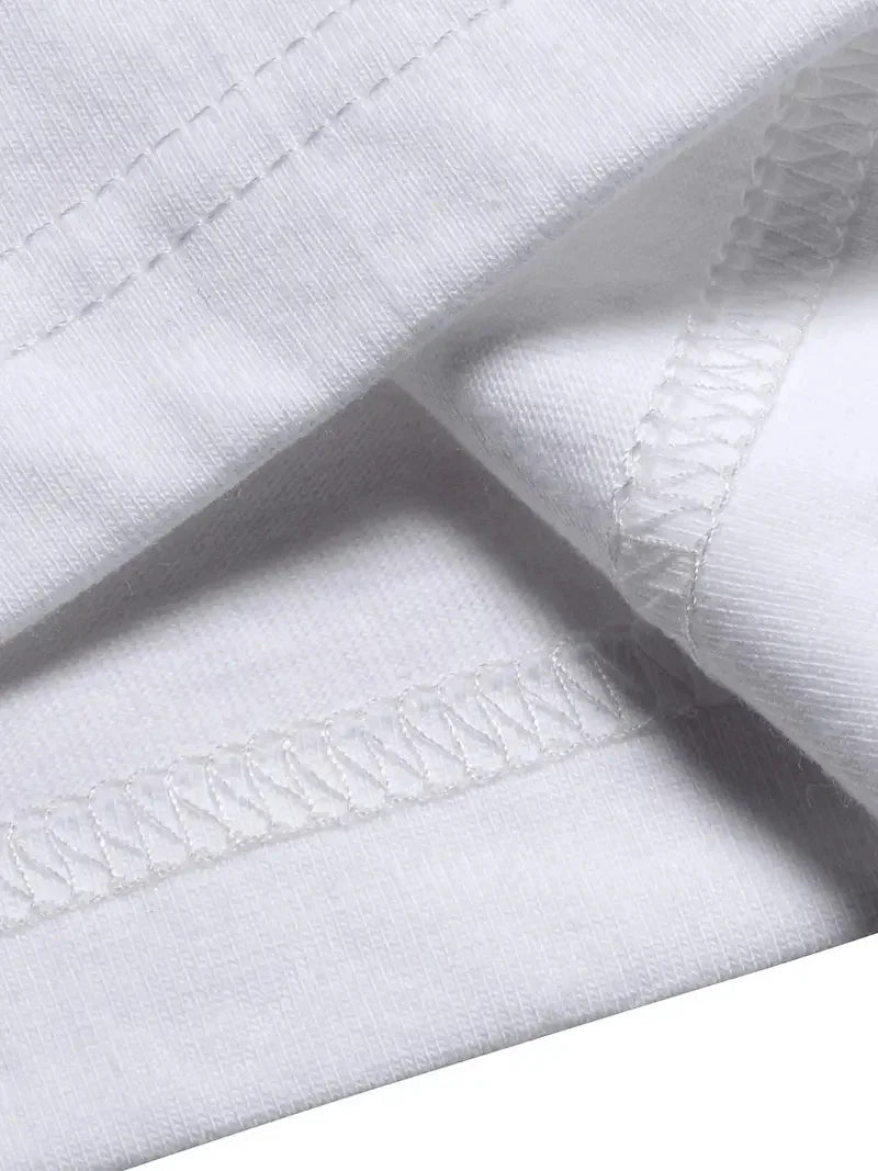 Men's summer 100% pure cotton fashionable casual sports loose edition pattern printed round neck short sleeved T-shirt top